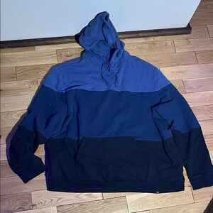 Colorblock Blue and Black Hoodie